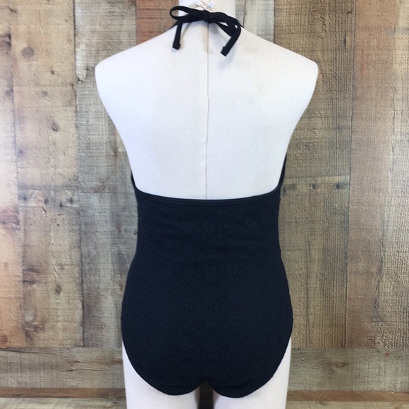 NWT Mossimo Swim Black One Piece Swimsuit Womens Large Halter - Picture 6 of 15